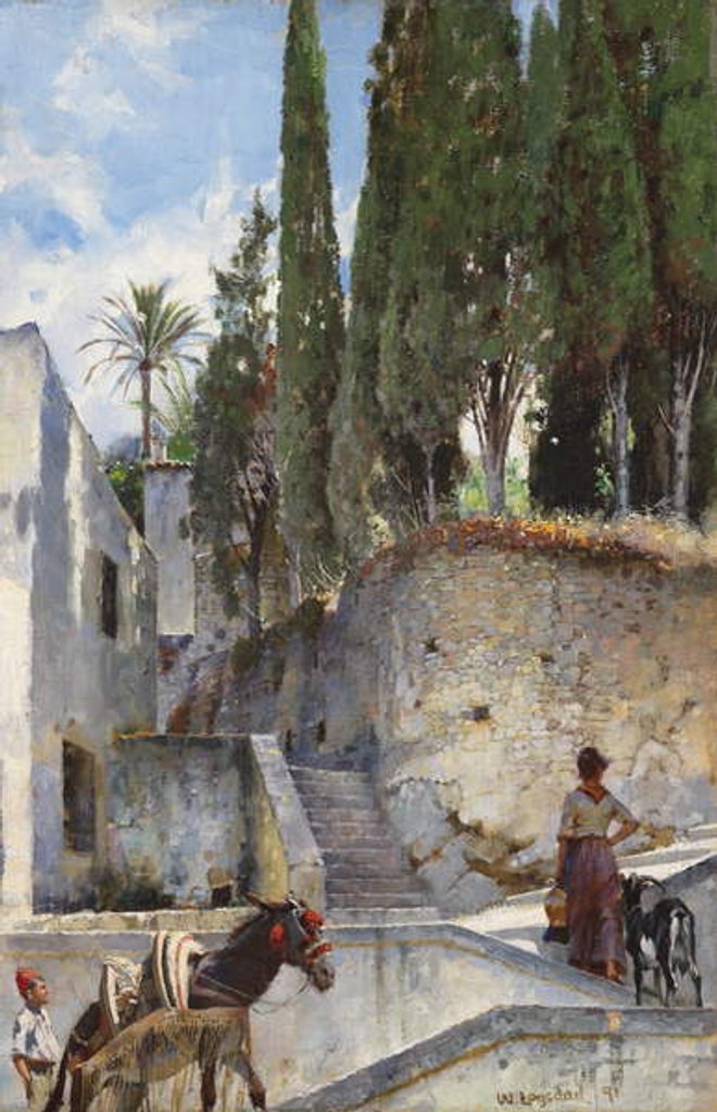 Detail of The Backstreets of Naples, 1891 by William Logsdail