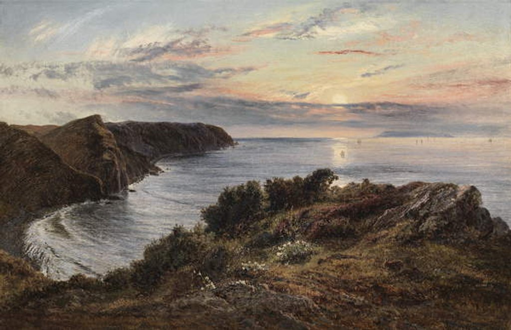 Detail of Across Shipload Bay to Lundy Island, North Devon, 1859 by Henry Moore