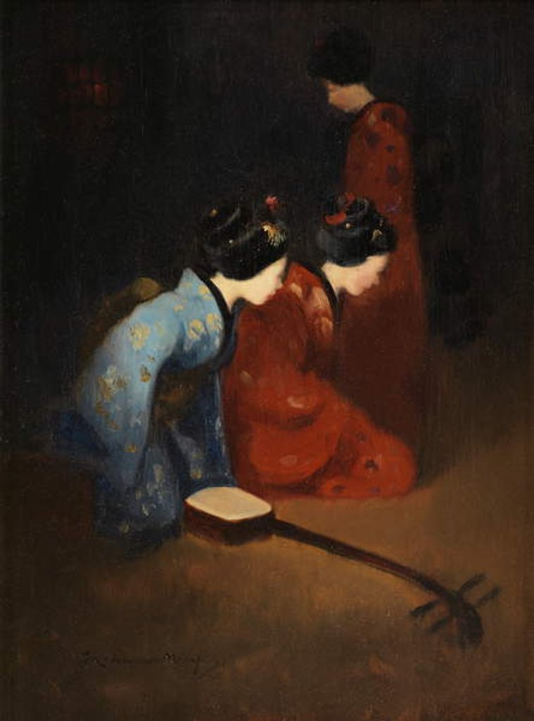 Detail of Geisha Musicians by Mortimer Ludington Menpes