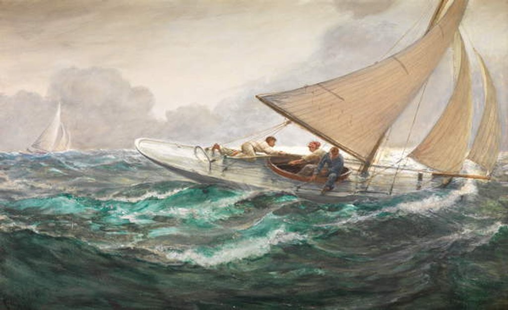 Detail of A Haul on the Mainsheet, 1910 by Charles Napier Hemy