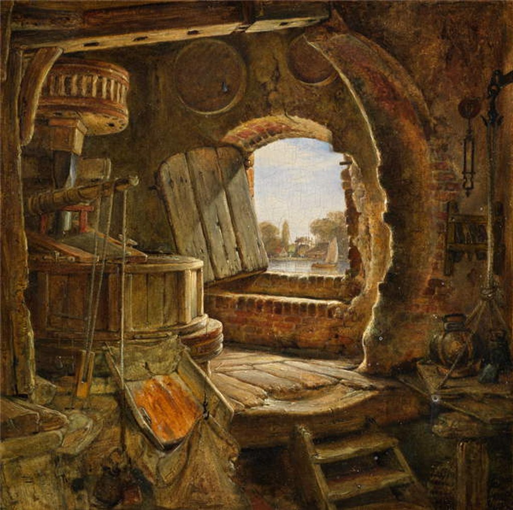 Detail of Rembrandt's Father's Mill, 1843 by Edward William Cooke