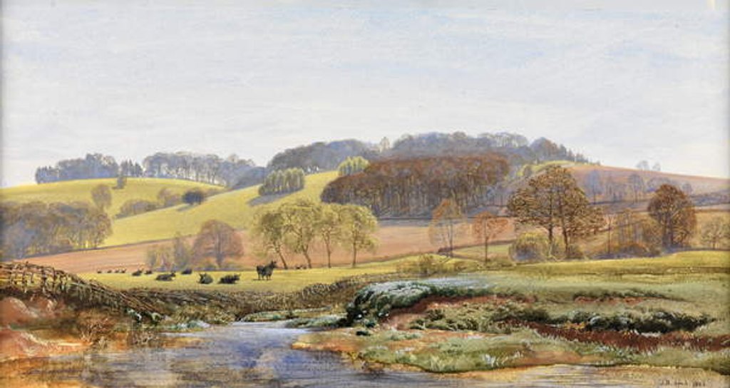 Detail of Springtime near Norbury, 1861 by John Brett