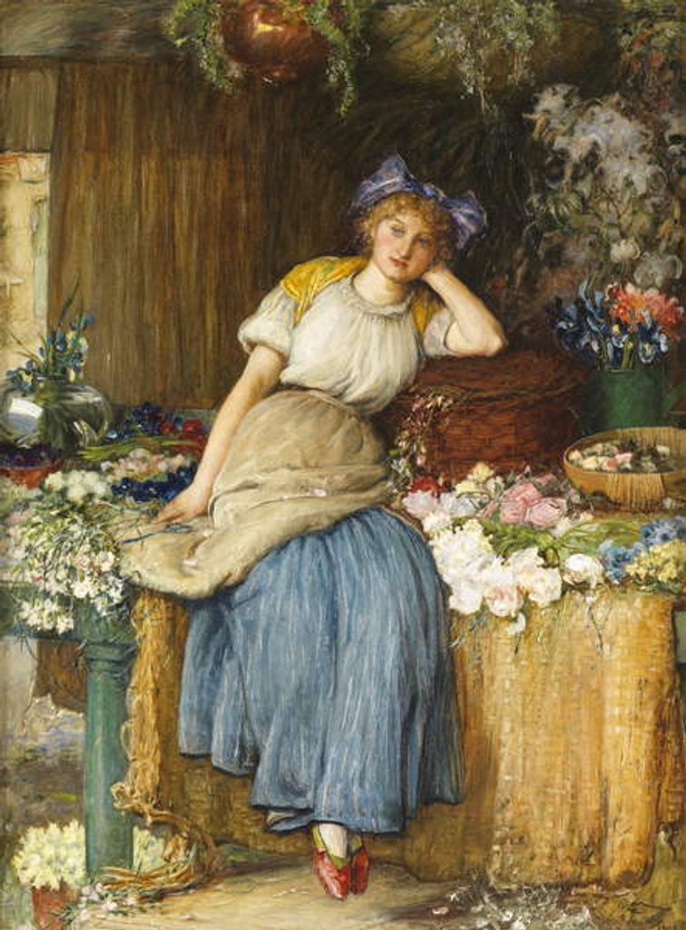 Detail of The Alsatian Flower Girl, 1900 by Robert Walker Macbeth