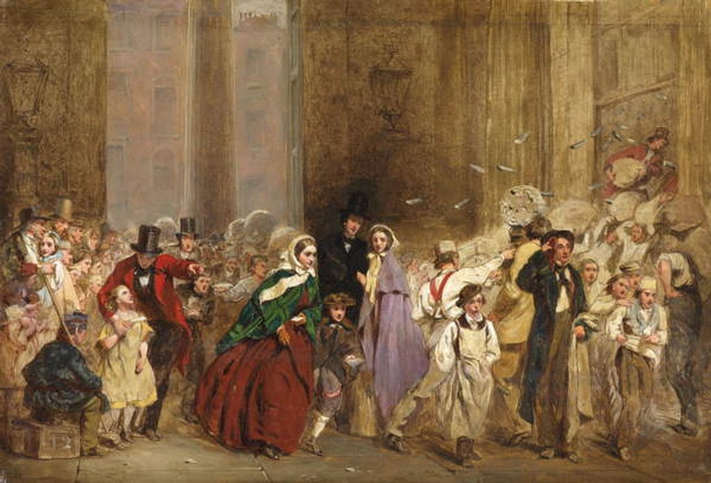 Detail of A Sketch for The General Post Office, One Minute to Six, 1860 by George Elgar Hicks