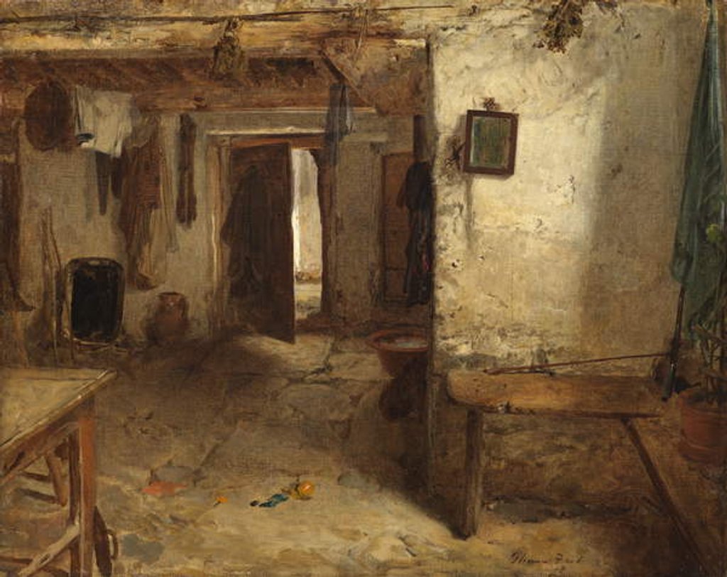 Detail of West Highland Cottage Interior by Thomas Faed