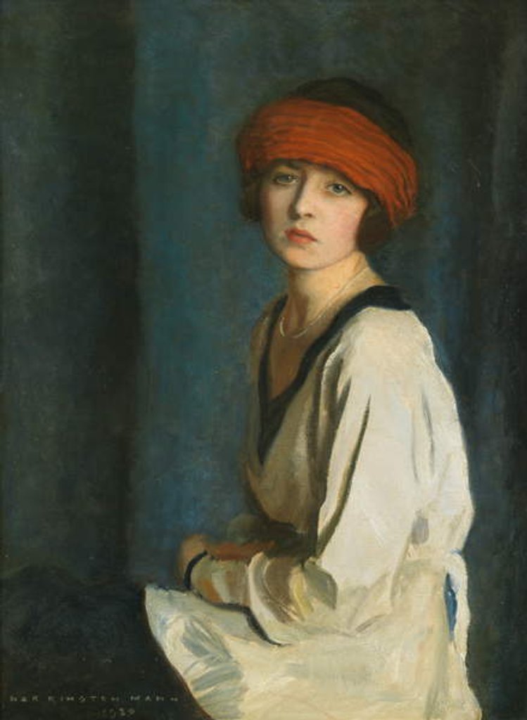 Detail of The Red Hat, 1920 by Harrington Mann