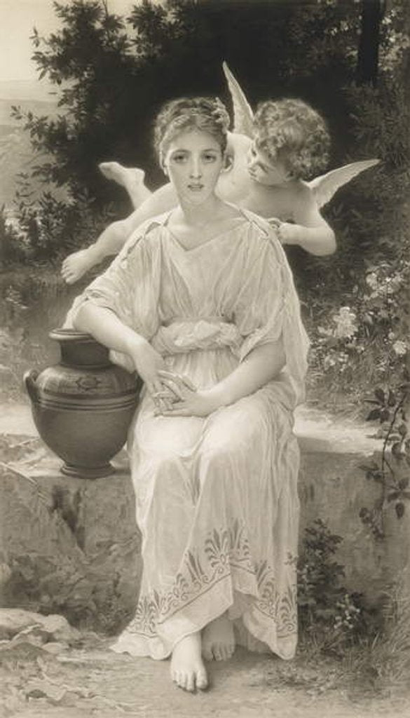 Detail of The First Whisper of Love, after Bouguereau by John Douglas Miller