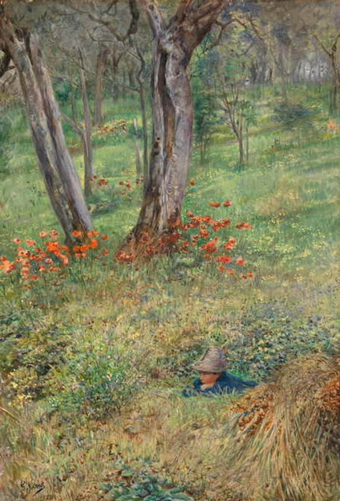 Detail of A Woodland Hideout by Giovanni Costa