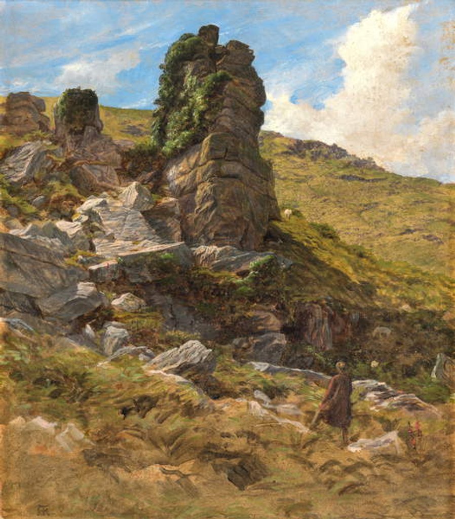 Detail of A Rocky Outcrop by Arthur Hughes