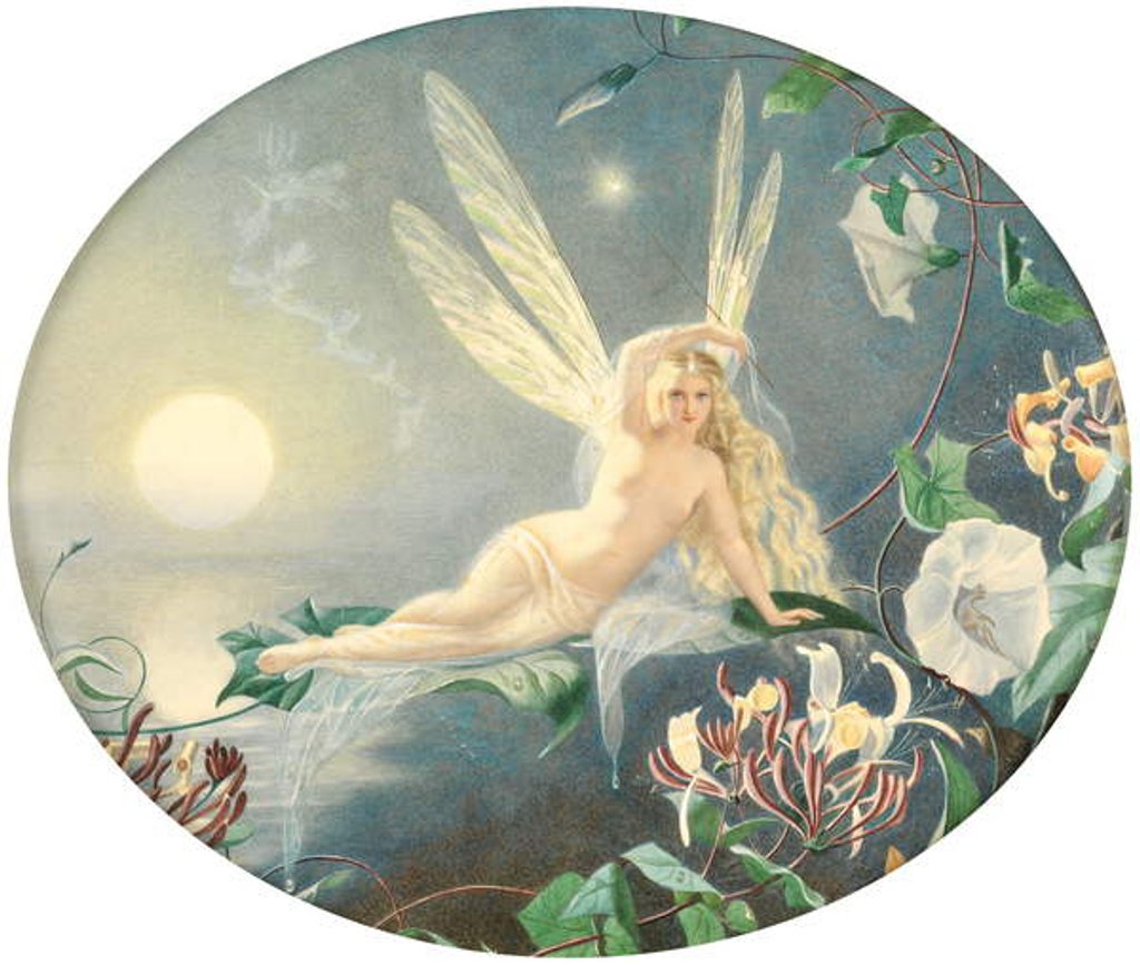 Detail of Fairy Resting on a Leaf, c.1860 by John Simmons