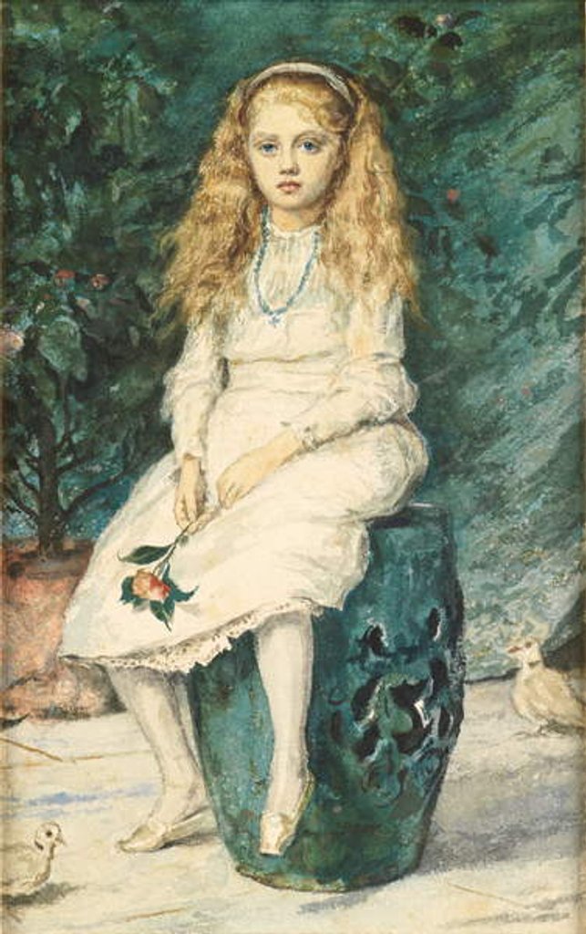 Detail of Portrait of Nina Lehmann, aged nine, after Millais by Wilhelm Auguste Rudolf Lehmann