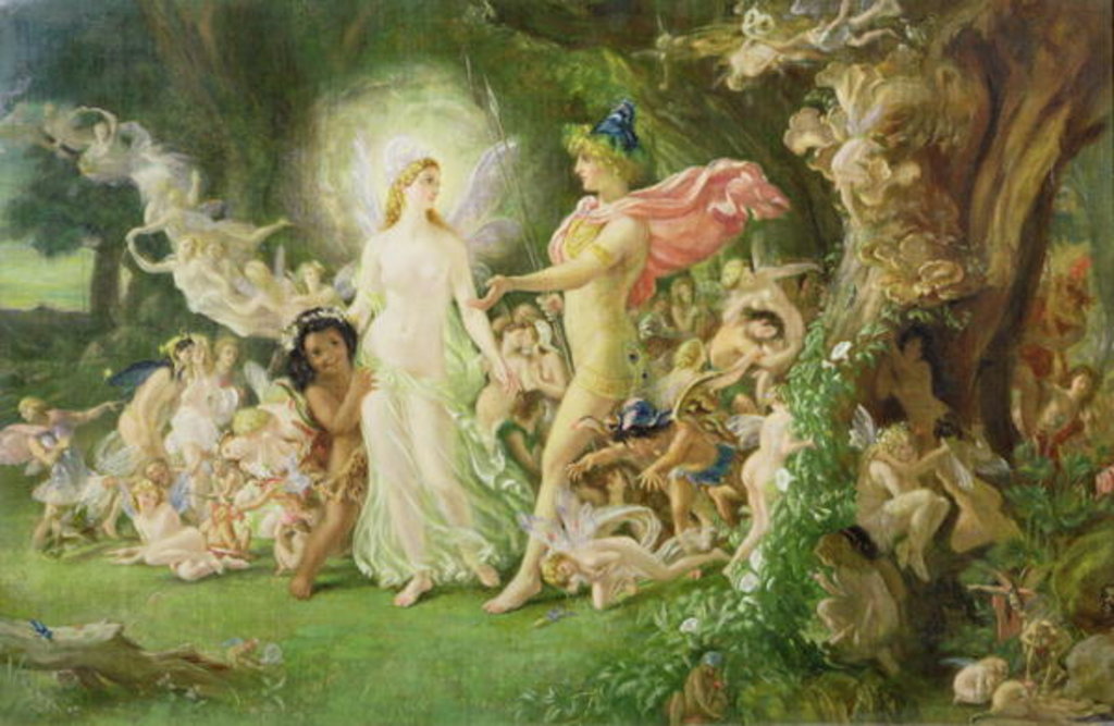 Detail of Study for The Quarrel of Oberon and Titania, c.1849 by Joseph Noel Paton