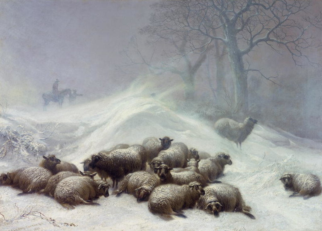 Detail of Under the Shelter of the Shapeless Drift, January 18th 1881 by Thomas Sidney Cooper