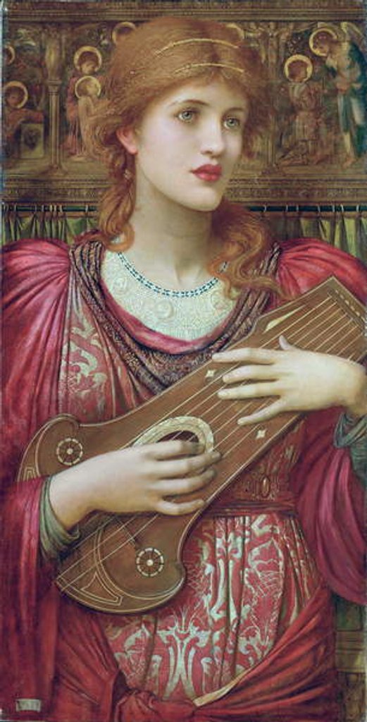Detail of The music faintly falling, dies away / Thy dear eyes dream that love will live for aye, 1893 by John Melhuish Strudwick