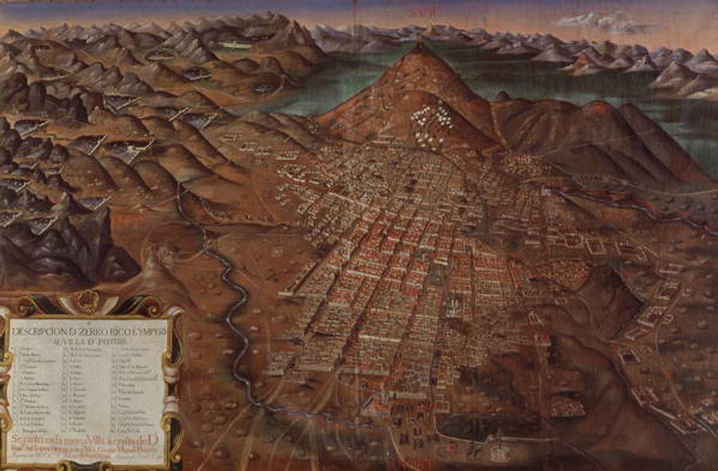 Detail of Description of Cerro Rico and the Imperial Municipality of Potosi, 1758 by Gaspar Miguel de Berrio