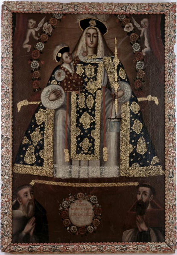 Detail of The Virgin of Mercy, La Peregrina by Bolivian School