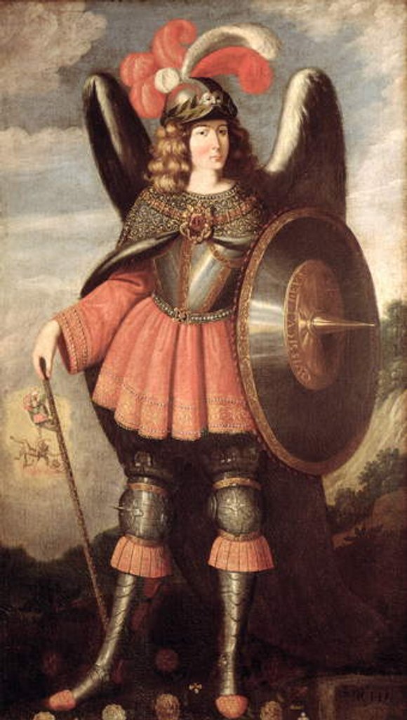Detail of St. Michael by Peruvian School