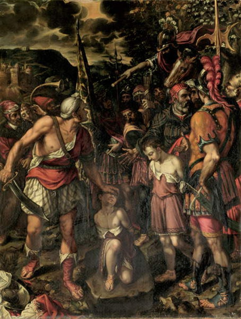 Detail of Santos Ninos Justo y Pastor by Alonso Sanchez Coello