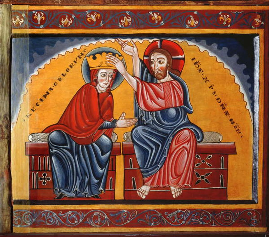 Detail of Coronation of the Virgin by Master of Lluca