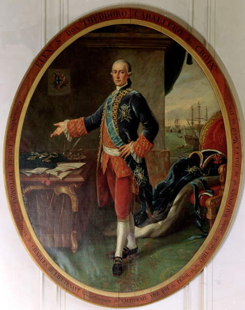 Detail of Portrait of Caballero Teodoro de Croix Viceroy of Peru and Chile by Spanish School
