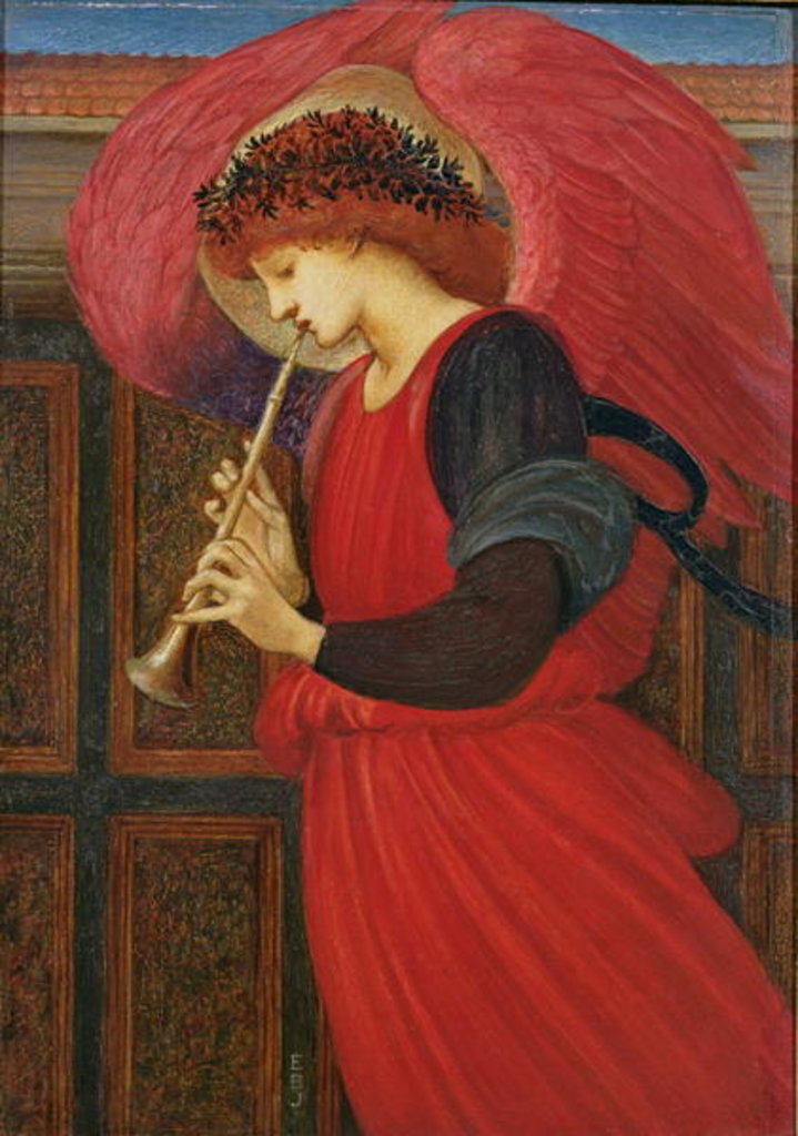 Detail of An Angel Playing a Flageolet by Edward Coley Burne-Jones
