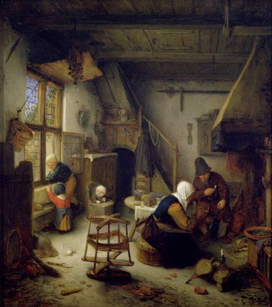 Detail of A Peasant Family at Home, 1661 by Adriaen Jansz. van Ostade