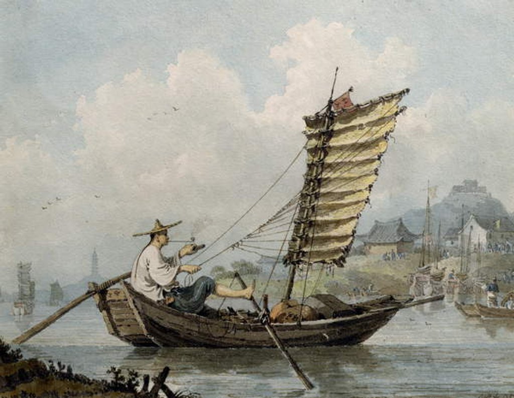 Detail of Chinese Sailor Smoking in his Junk, 1795 by William Alexander