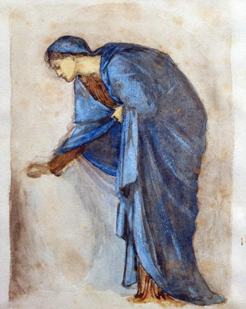 Detail of Study for a figure of the Virgin by Edward Coley Burne-Jones