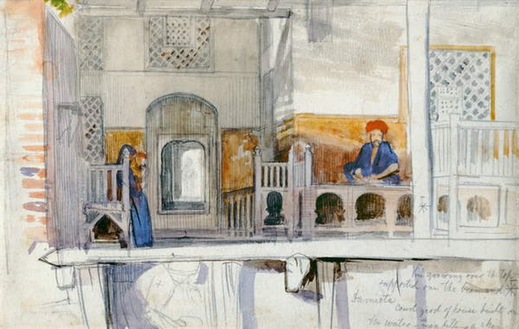 Detail of Courtyard of a House in Damietta Built over Water by William Holman Hunt