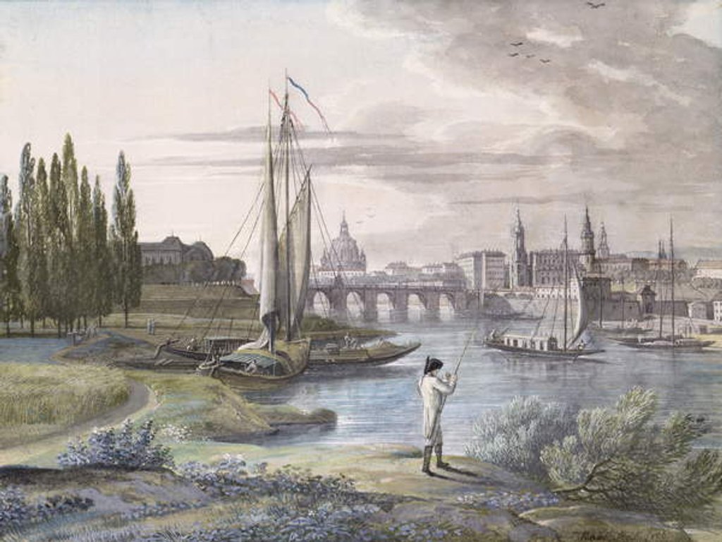 Detail of View of Dresden and the River Elbe, 1806 by C. Roes
