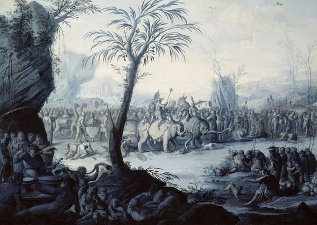 Detail of Chinoiserie Landscape with Figures and Animals by Jean Baptiste Pillement