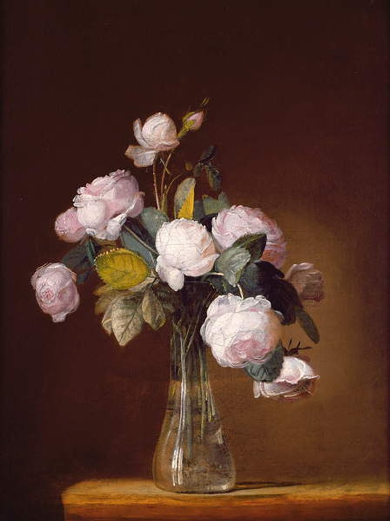 Detail of Roses on a Stone Ledge by Jean-Louis Prevost