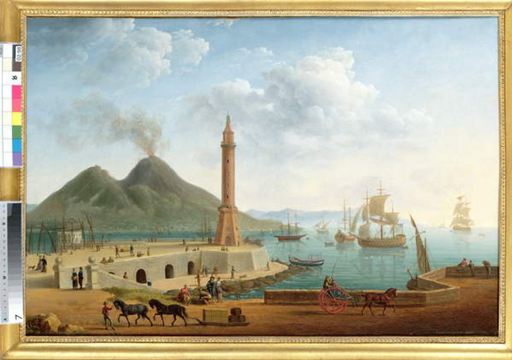 Detail of View of Vesuvius from the Harbour of Naples, 1791 by Pierre Joseph Petit