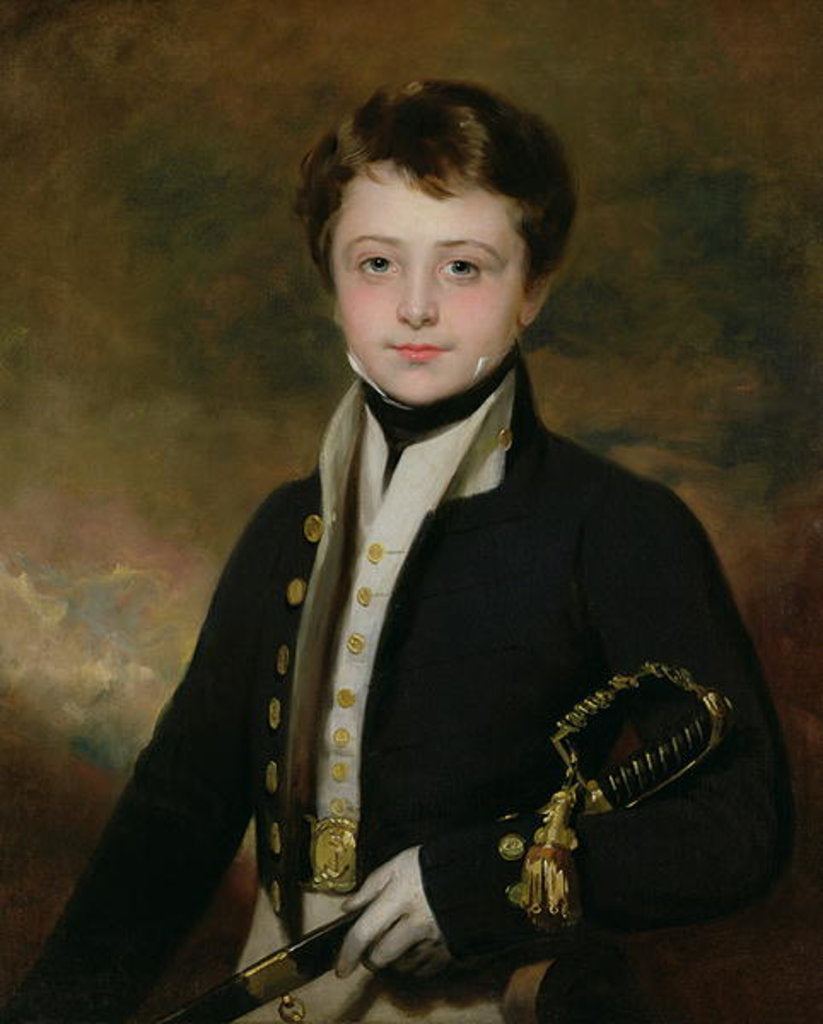 Detail of Portrait of a Midshipman by Martin Archer Shee