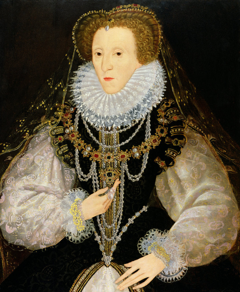 Detail of The Kitchener Portrait of Queen Elizabeth I c.1550 by English School