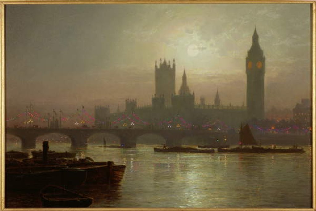 Detail of Westminster Bridge by Louis Grimshaw