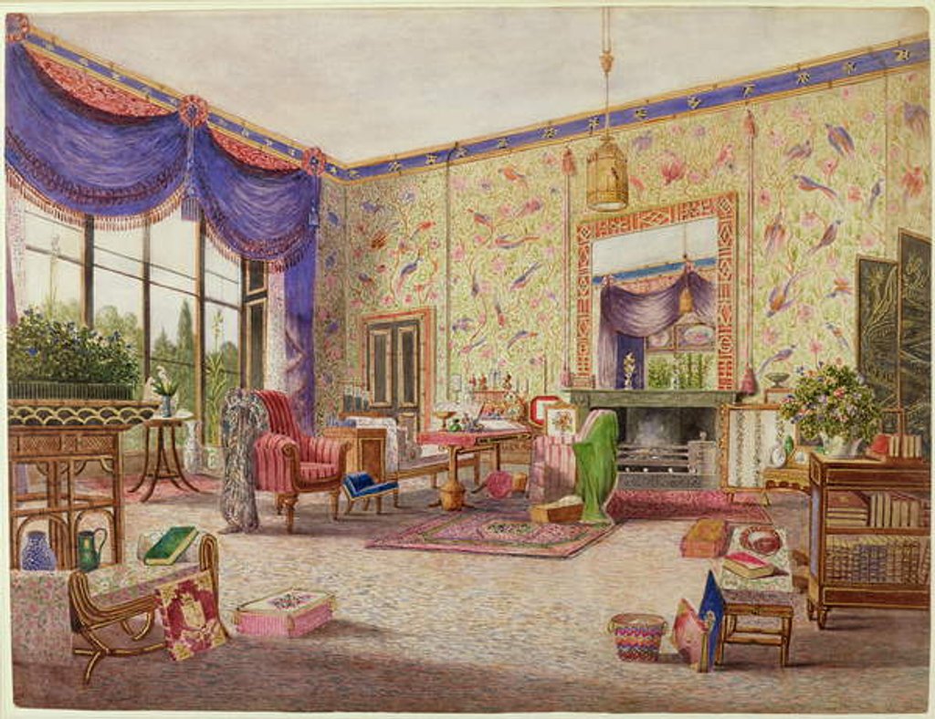 Detail of The Chinese Drawing Room, Middleton Park, Oxfordshire, 1839 by William Alfred Delamotte
