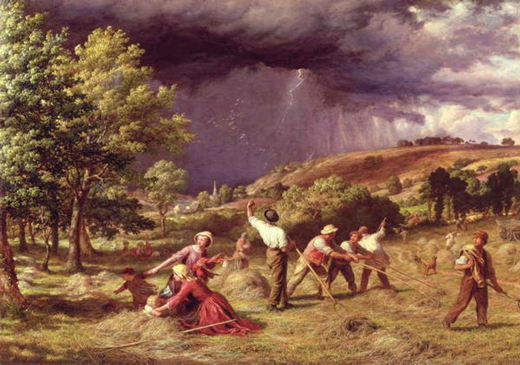 Detail of A Thunder Shower, 1859 by James Thomas Linnell