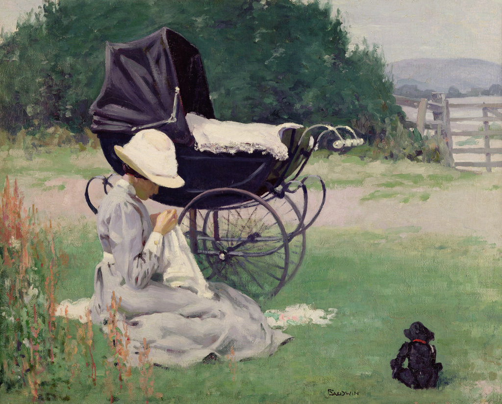 Detail of Sewing in the Sun, 1913 by Brake Baldwin