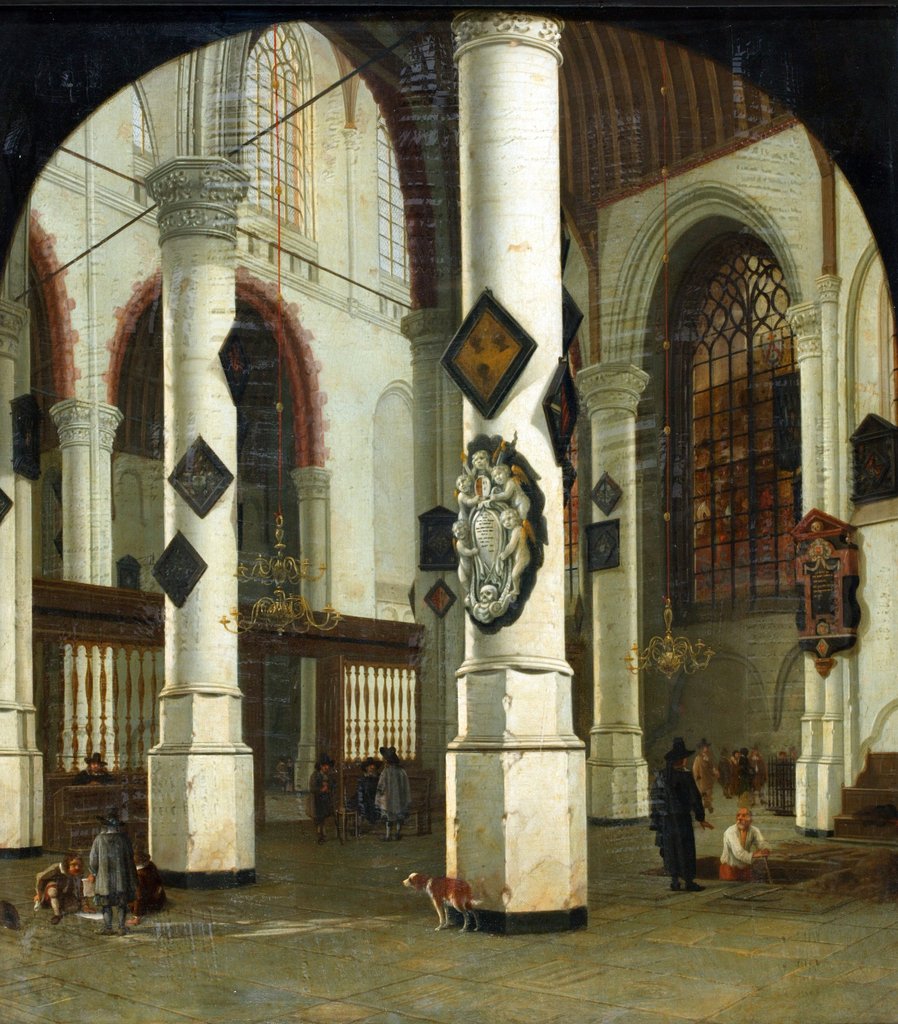 Detail of Interior of the Oude Kerk at Delft, 1660-75 by Hendrik Cornelisz. van Vliet
