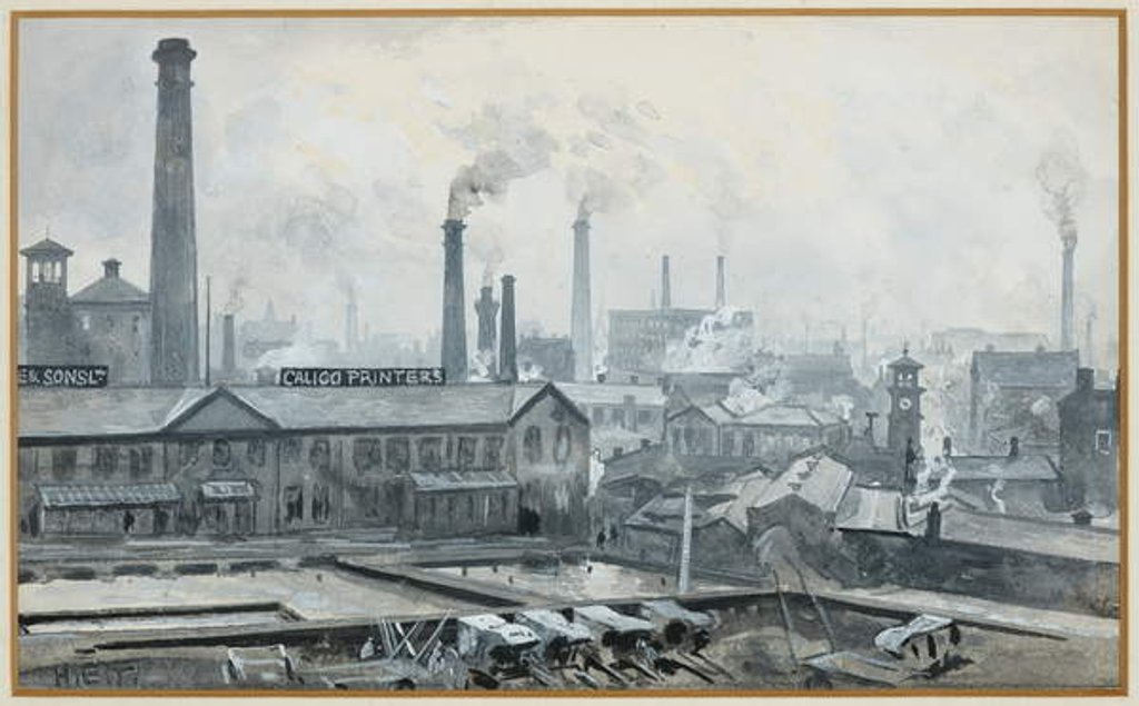 Detail of View from London Road Station, Hoyle's Print Works by Henry Edward Tidmarsh