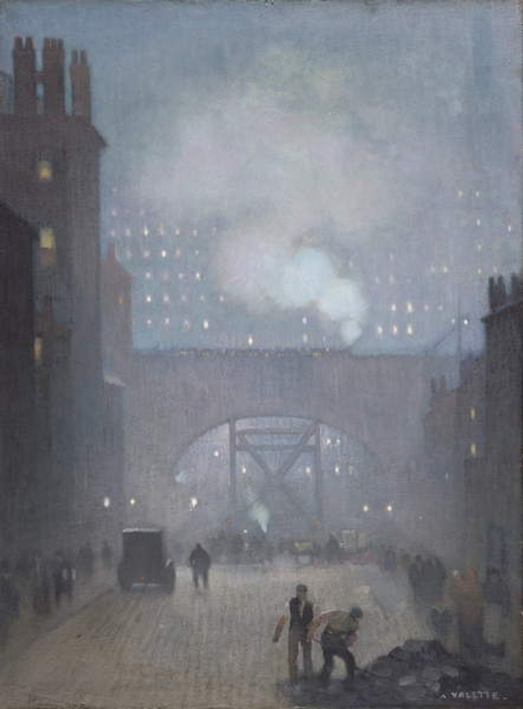Detail of York Street leading to Charles Street, Manchester, 1913 by Adolphe Valette