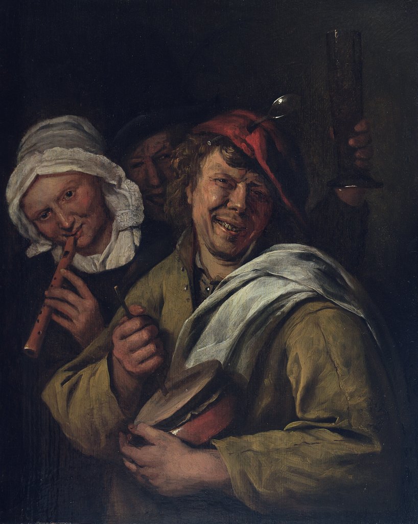 Detail of The Rommelpot: Interior with Three Figures by Jan Havicksz. Steen