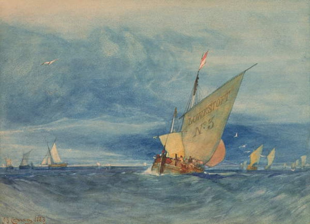 Detail of Off Lowestoft: Fresh Breeze, 1833 by John Sell Cotman