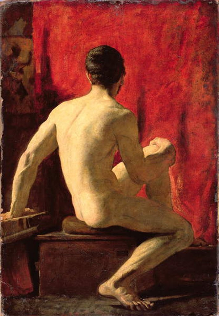 Detail of Seated Male Model by William Etty