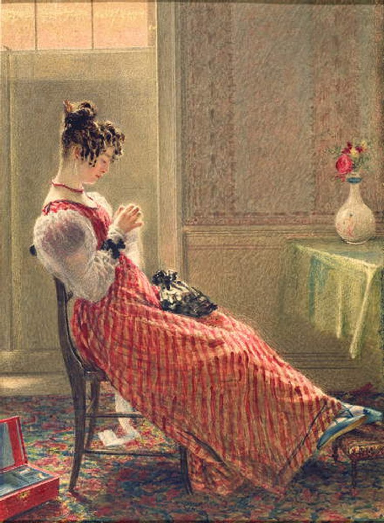 Detail of Lady Sewing, c.1830 by William Henry Hunt