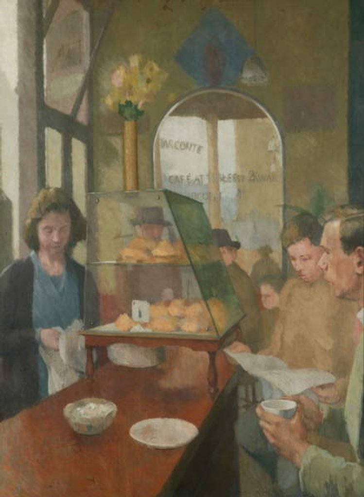 Detail of The Cafe 1937-38 by Graham Bell