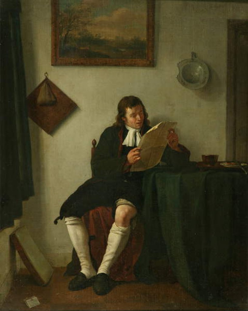 Detail of Interior with a Man Reading, 1784 or 1789 by Jan the Younger Ekels