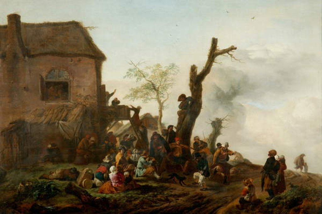 Detail of Merry Company Before an Inn, 1646 by Philips Wouwermans or Wouwerman