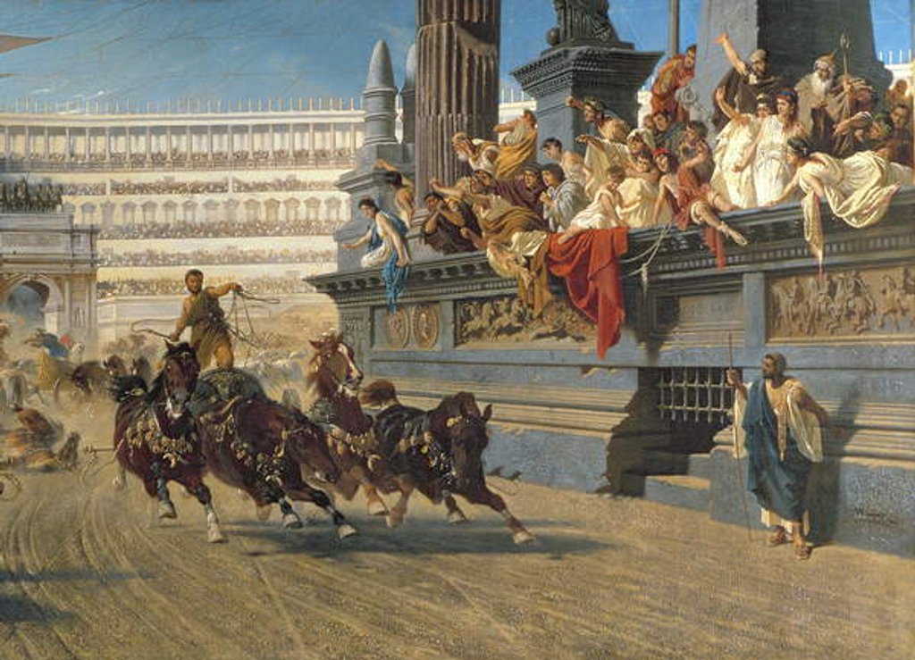 Detail of The Chariot Race, c.1882 by Alexander von Wagner